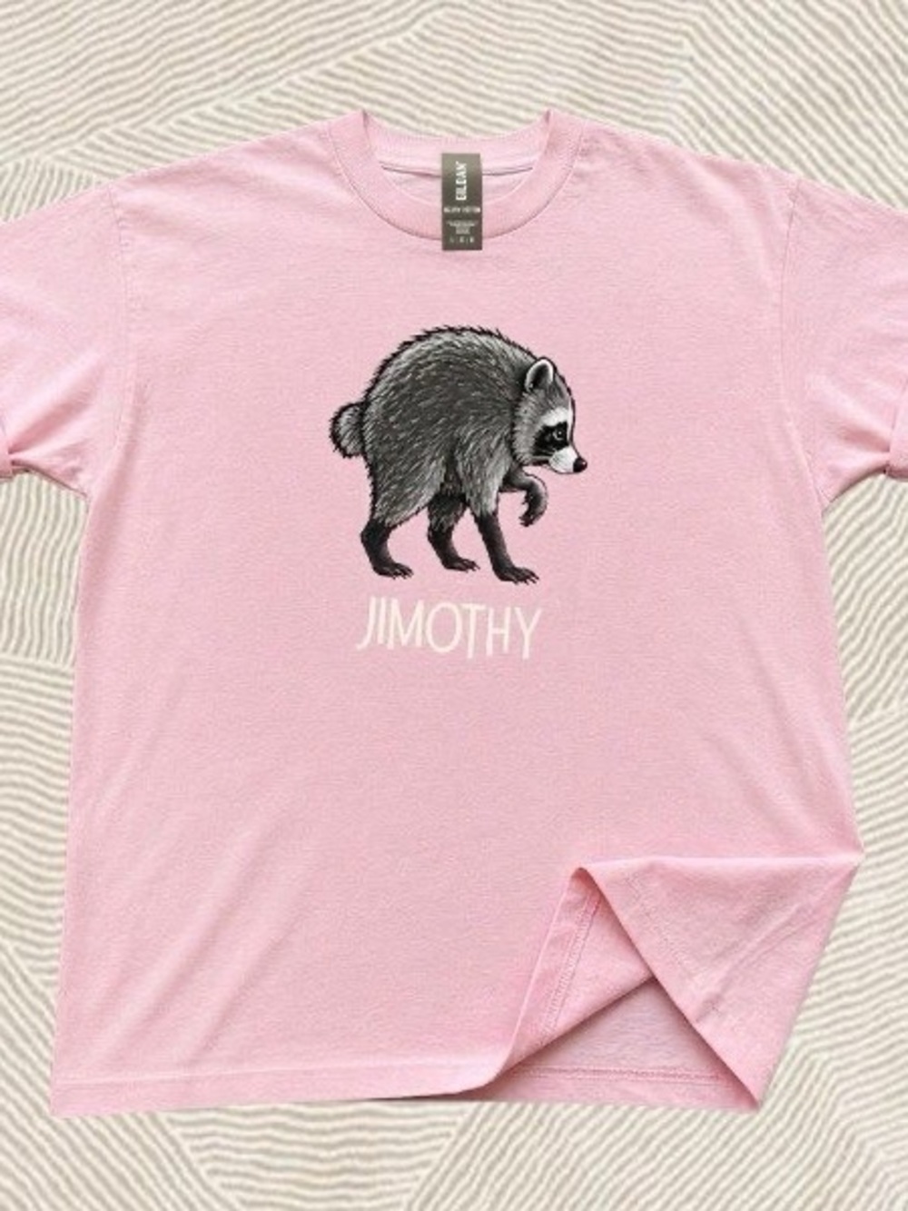 Gildan Pink Jimothy Raccoon Graphic Tee, cute tee